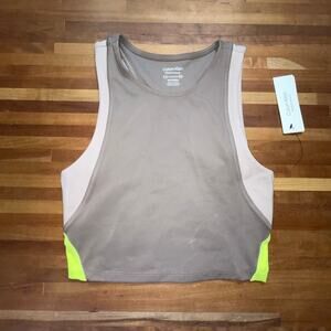 Calvin Klein Women's Colorblock Tank Top tan/green XS